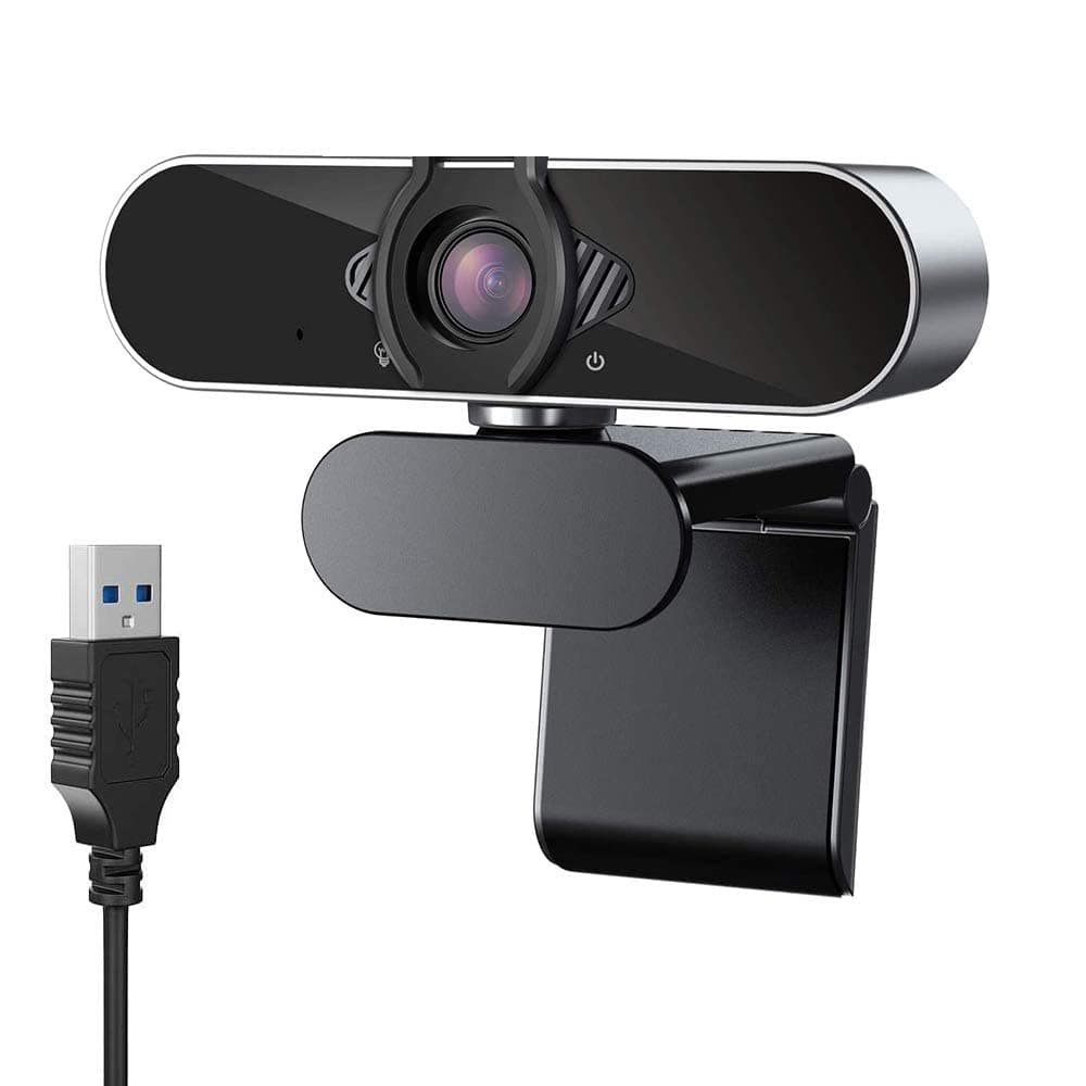 CASE U HW1 1080P Webcam with Microphone, 360° Rotation Plug and Play Pro Streaming USB 2.0 HD for Video Calling/Conferencing; Online Teaching or Gaming- Silver