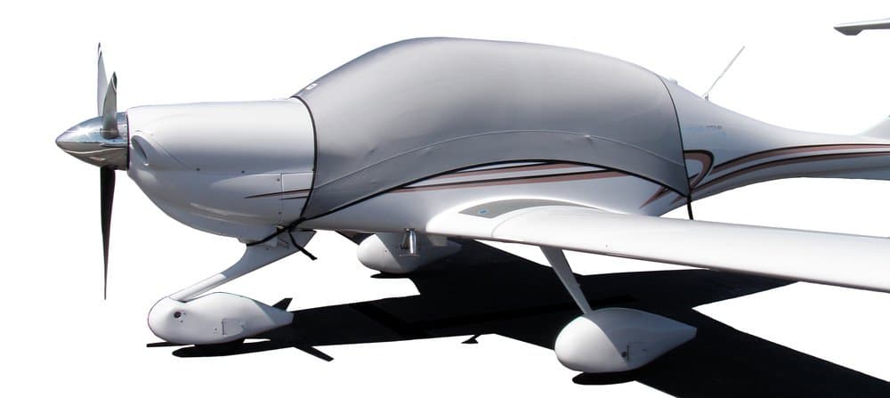 Bruce's Custom Covers DA-40 Fly-Away Cover - Silver Spandex - UV Protection - Water Resistant - Airplane Cover