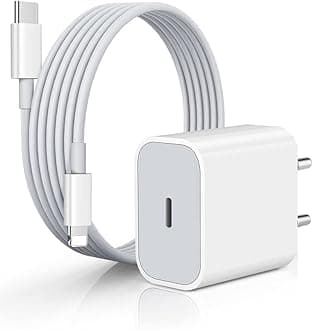 The Black Store Original 20W Wall Charger with Charging Cable for iPhone 14 Pro 14 Pro Max 14 14 Plus 13, 13 Pro, 13 Pro Max, 13 Mini, 12, 12 Pro,11 Pro Max,12 Mini (Adaptor and Cable), White