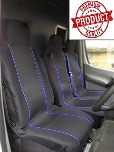 Mr E SaverFIAT DUCATO 35 MAXI 3.0 EXTRA HIGH ROOF VAN XLWB Deluxe Luxury Foam Cloth Van Seat Covers - Black Blue Racing