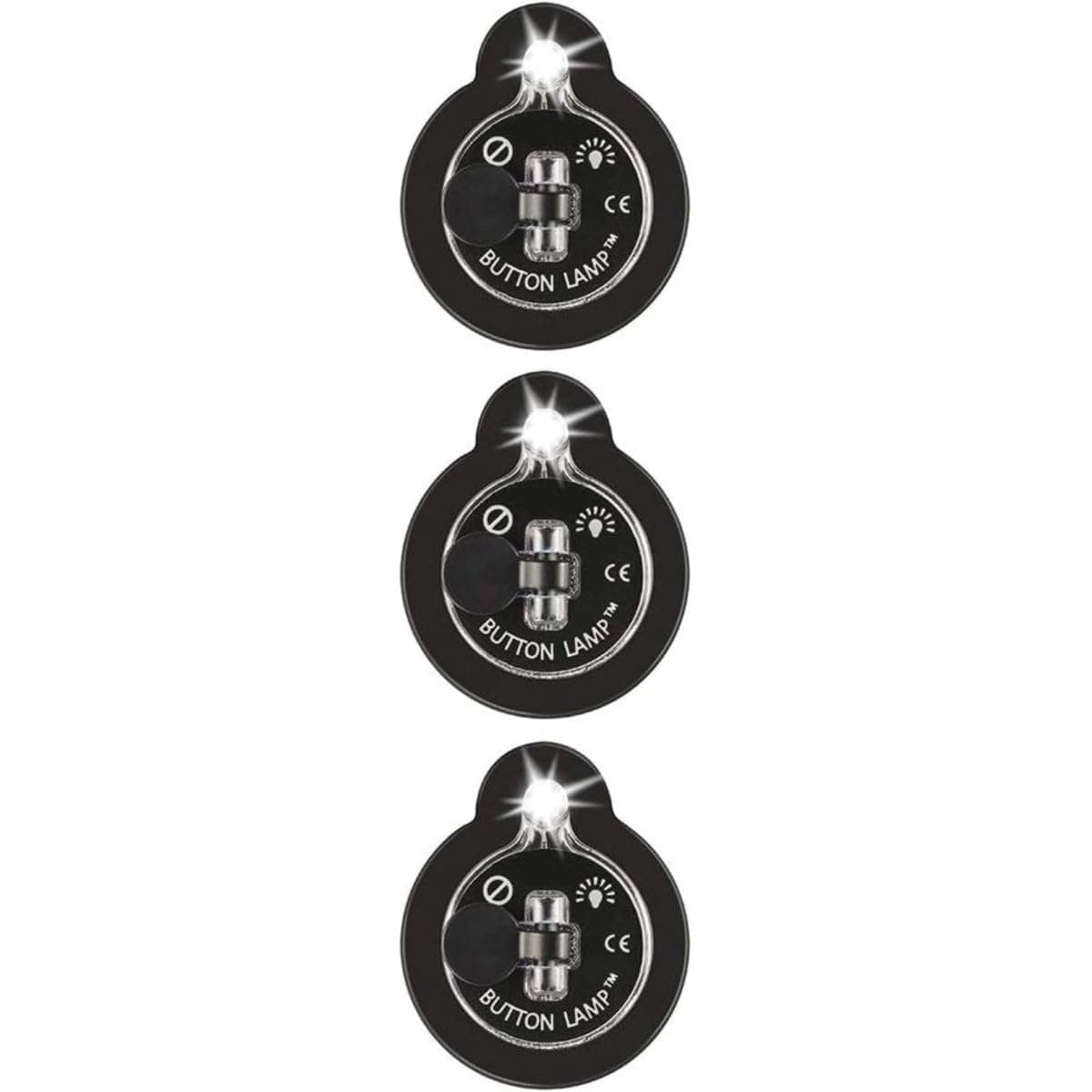 Panther Vision BUTTON LAMP Adhesive LEDs Light Package - Lightweight, Ultra Small, Ultra Bright LED Utility Lights - 3 Pack (BL-5475)