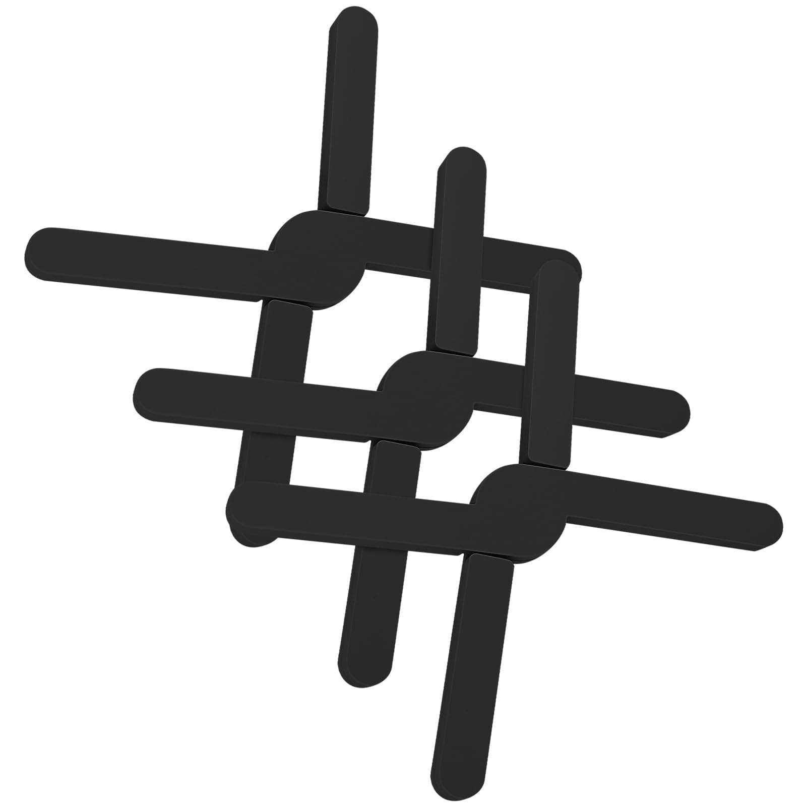 Foldable Silicone Trivet, 3 Pack Trivet Pad for Hot Pots and Pans, Heat-Resistant Pad Silicone Pot Holder for Hot Dishes (Black)