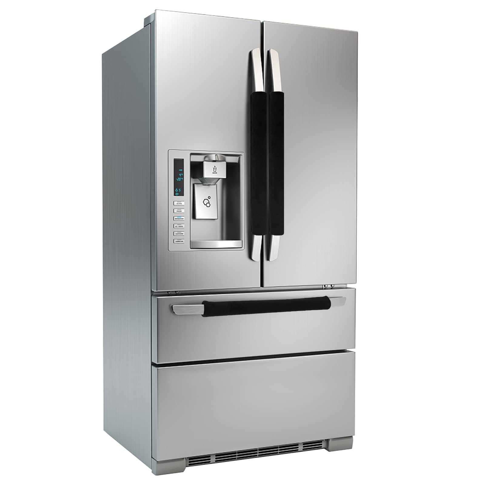 Daixers 3PCS Refrigerator Door Handle Covers Kitchen Decor Keep Appliance Clean Anti-Static Stains for Fridge Dishwashers Velvet (Black)