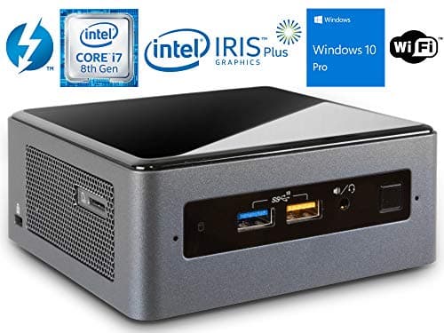 Intel NUC8i7BEH Mini PC/HTPC, Intel Core i7-8559U Up to 4.5GHz, 16GB DDR4, 250GB NVMe SSD, WiFi, Bluetooth 5.0, Thunderbolt 3, 4K Support, Dual Monitor Capable, Windows 10 Pro
