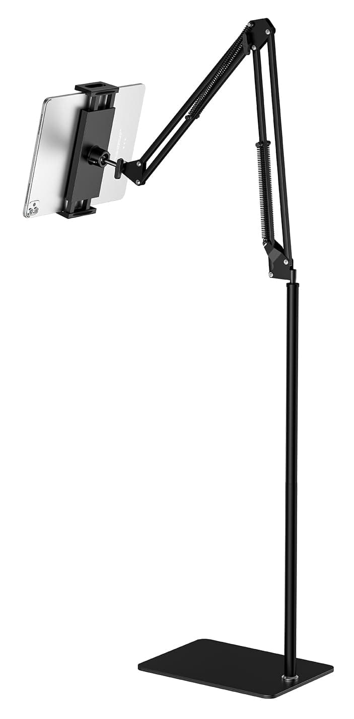 Floor Tablet Stand - Adjustable Overhead Bed Holder for Kindle, iPad, iPhone, Samsung Tab, E-Readers