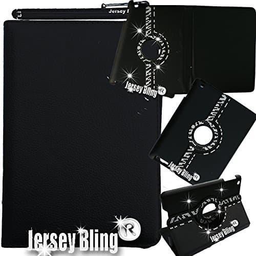 Jersey Bling® iPad Air (iPad 5) Zebra Case with Crystals, Rhinestones Faux Leather Folio w/Built-in Stand & Free Stylus