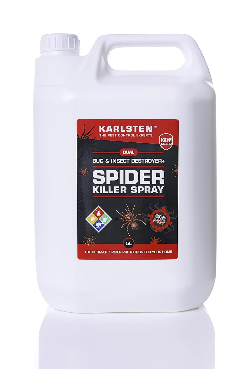 Spider Killer 5 Litre - Fast and Effective Spider Killer | Lasts 6 Weeks On Surfaces | Kills All Types of Spiders | Ideal for Indoor and Outdoor Use