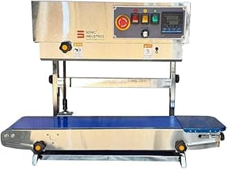 SONIC INDUSTRIES Stainless Steel Body FR-900 Automatic Continuous Band Sealer vertical Plastic Bag Sealing Machine