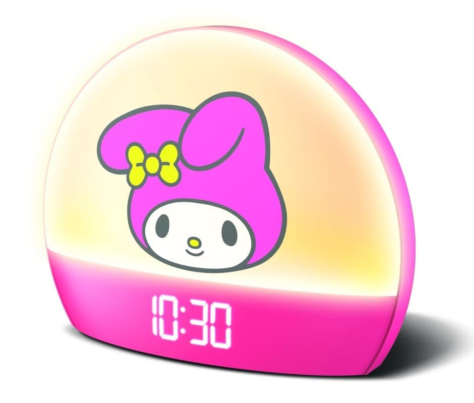 Hello Kitty Sunrise Alarm Clock - Multicolor Lights, USB Charging, LED Display, and Snooze Function