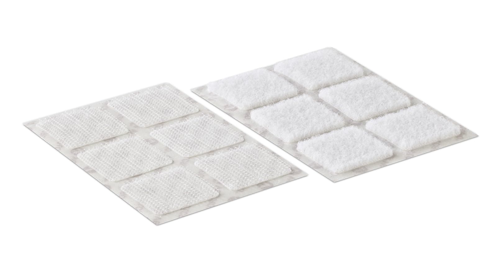 VELCRO Brand Stick On Squares Double Sided Hook & Loop Self Adhesive Pre-Cut Sticky Squares Perfect for Room Décor & Home, Office, Garage Use White 25mm x 25mm Set of 24