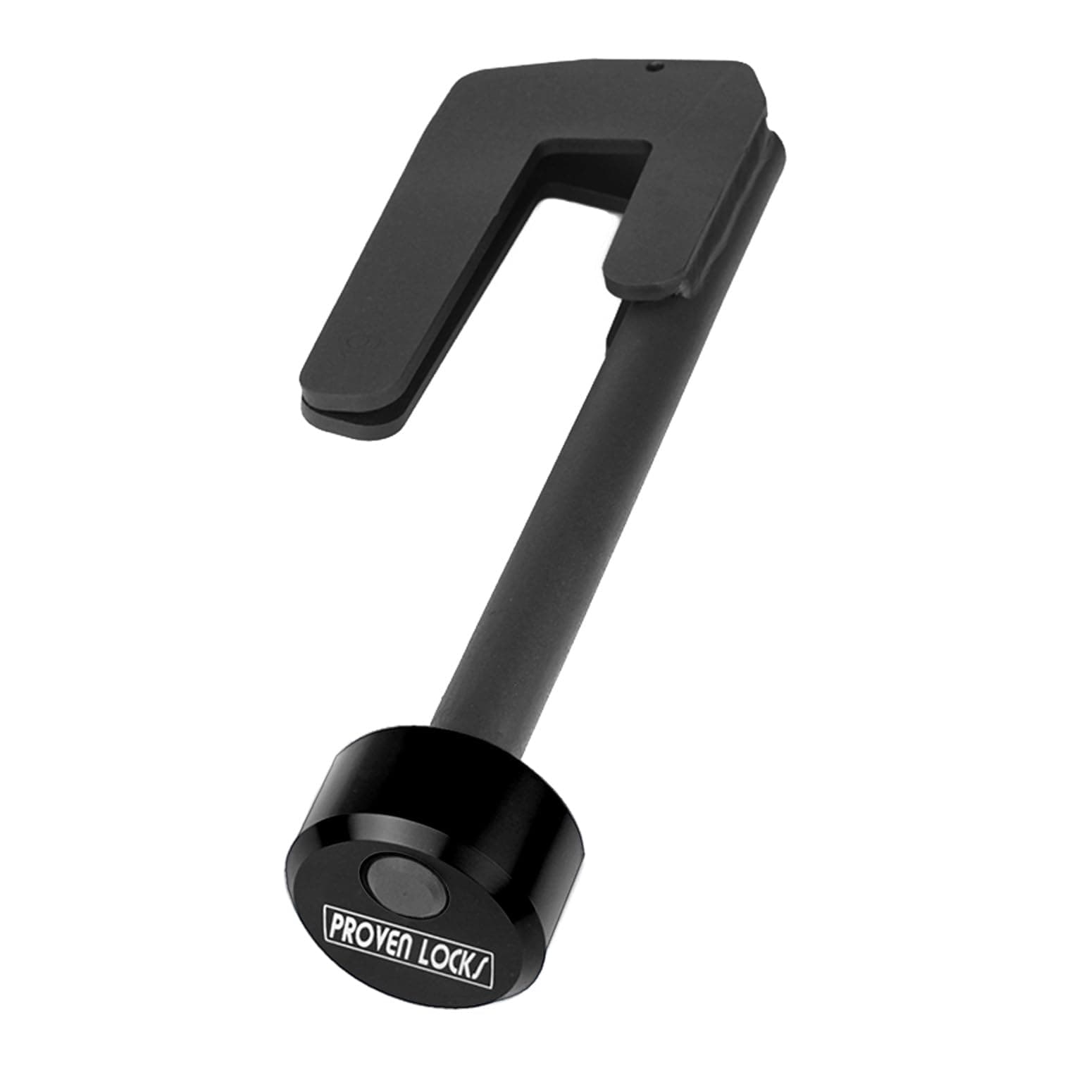 Proven Locks Model WL-200 J-Style Wheel Lock,Black Puck, Trailer Wheel Lock for Leaf-Spring Trailers with 15-Inch or 16-Inch Wheels, Made in The USA (Black, Long = Between 8-1/2" and 11-1/2")