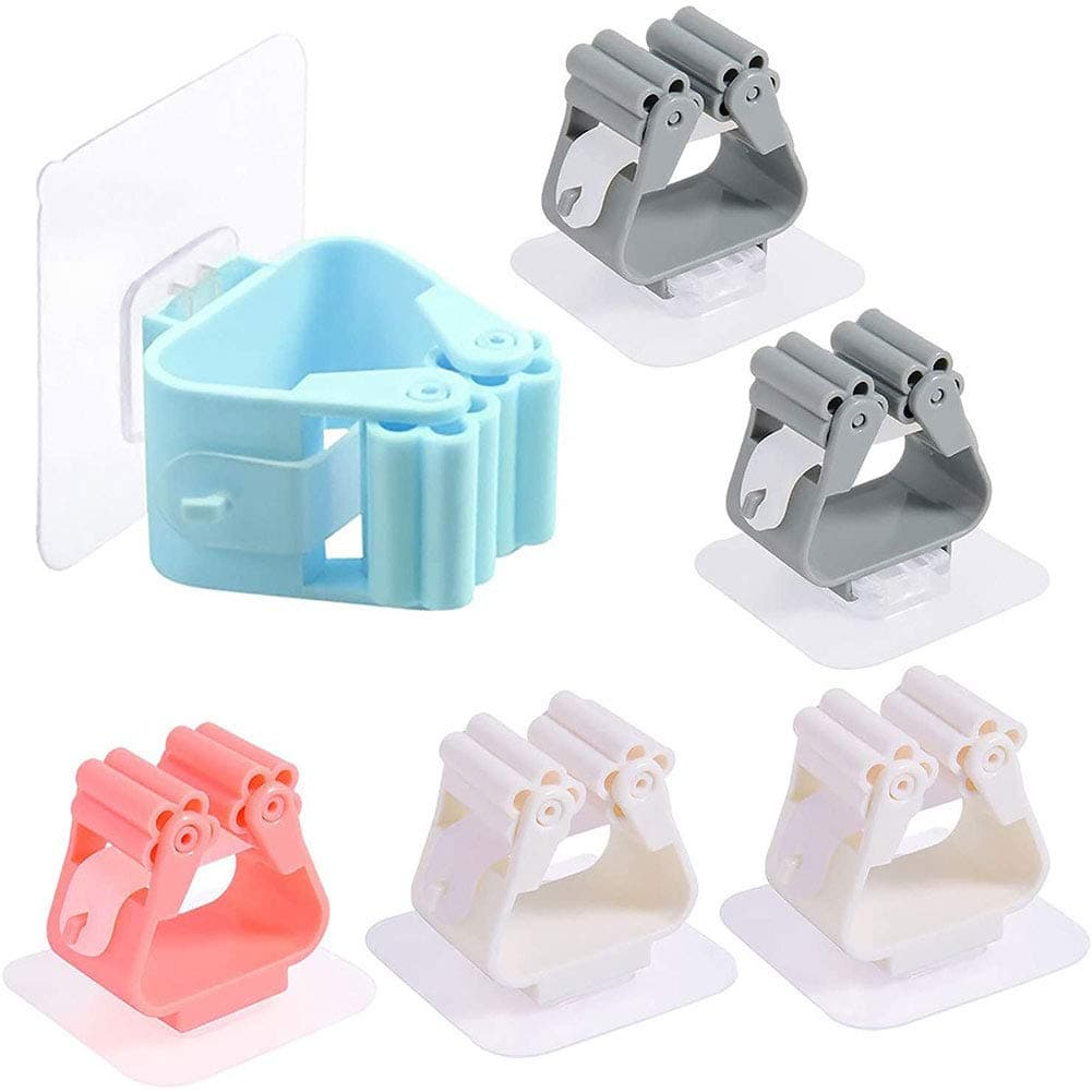 Showay Wall Mounted Mop Rack Hook 6Pc, Moprack01, Moprack01-6P