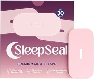 SleepSeal Mouth Tape for Sleeping - Made from Sustainable Bamboo Silk, Hypoallergenic & Dermatologically Tested Sleep Tape – Snoring Aid Solution, Improves Nasal Breathing – 30 Night Supply