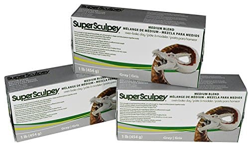 Sculpey Super Sculpturing Compound Medium Blend Gray Clay Pack of 3