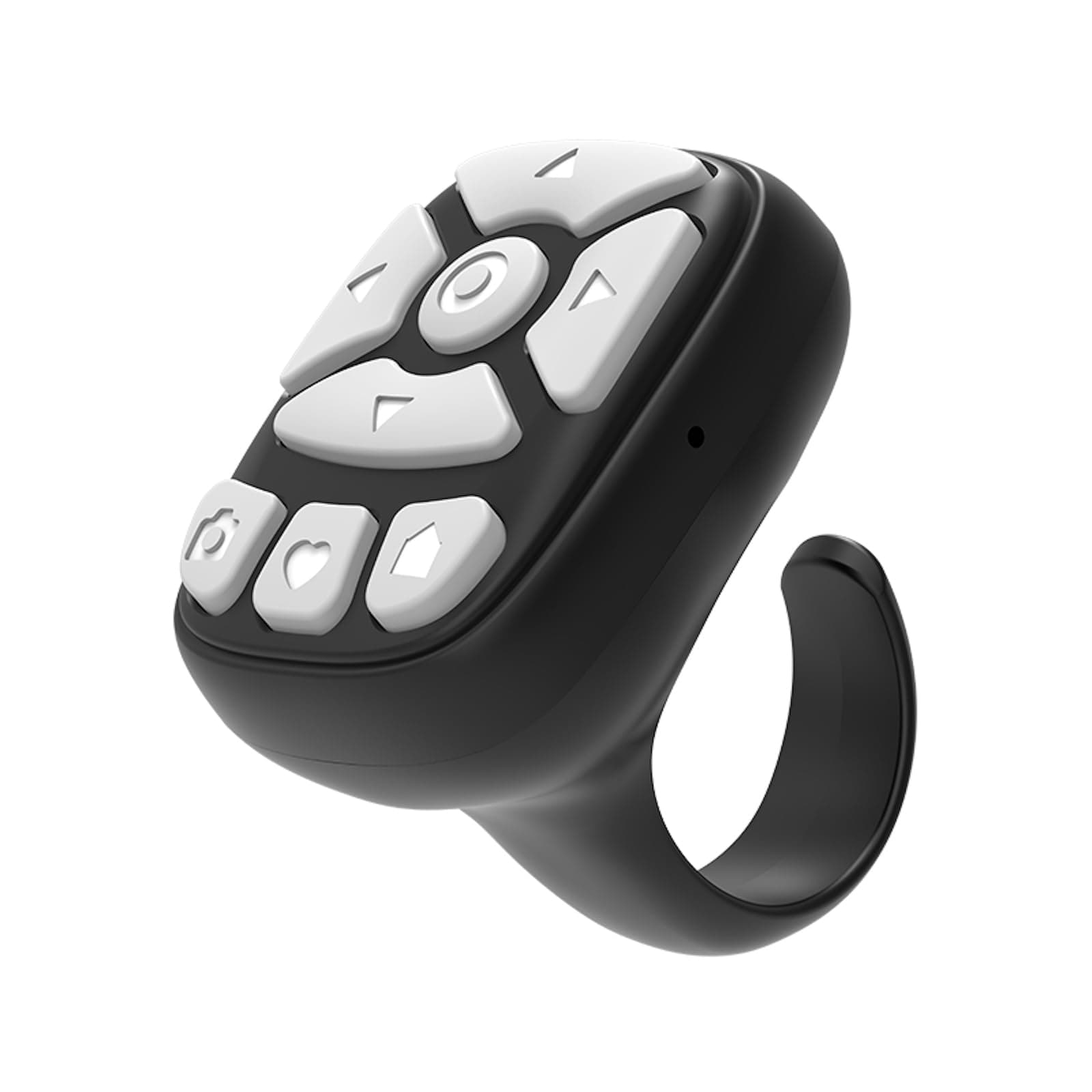 Novzix TikTok Scrolling Ring – 8-Button Finger Tip Wireless Remote, with Camera Remote Shutter for iPhone & Android (Black)
