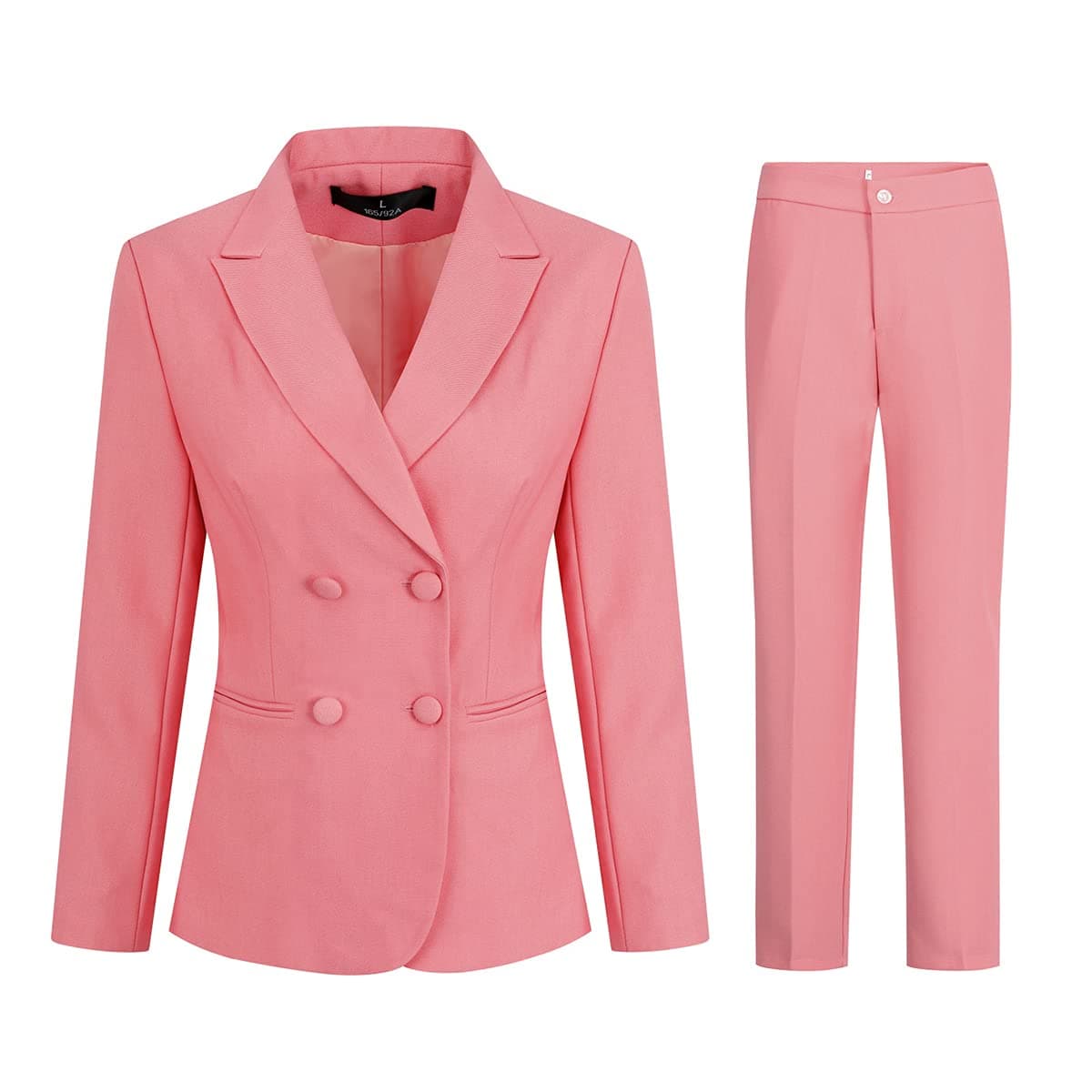 YUNCLOSWomen's 2 Piece Double Breasted Suit Set Two Button Blazer and Pants
