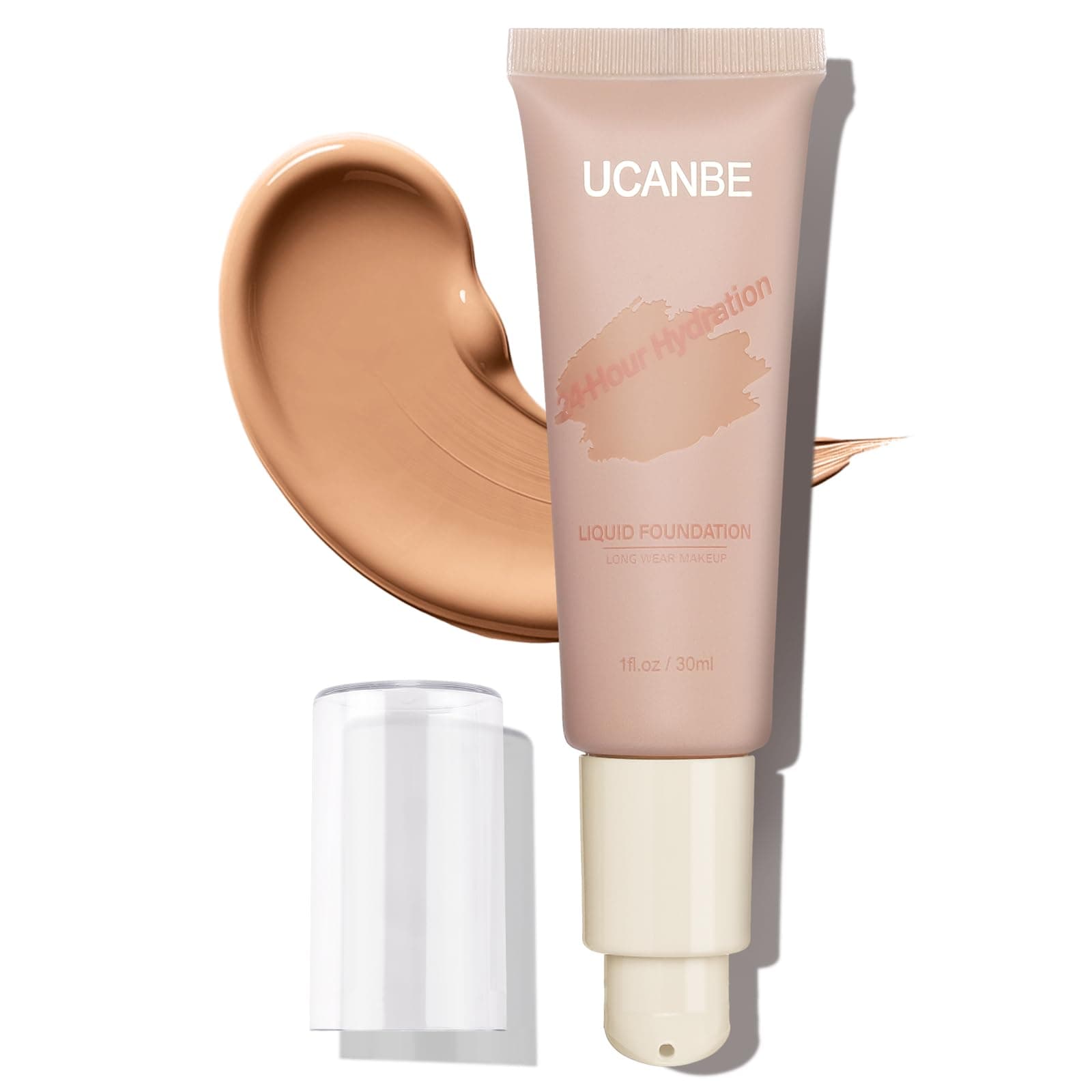 UCANBEMatte Liquid Foundation Makeup, Medium to Full Coverage Waterproof Longwear Serum Cream Foundation for Combination & Oily Mature Skin, Lightweight Hydrating & Nourishing, Nude Beige, 1 fl. oz.