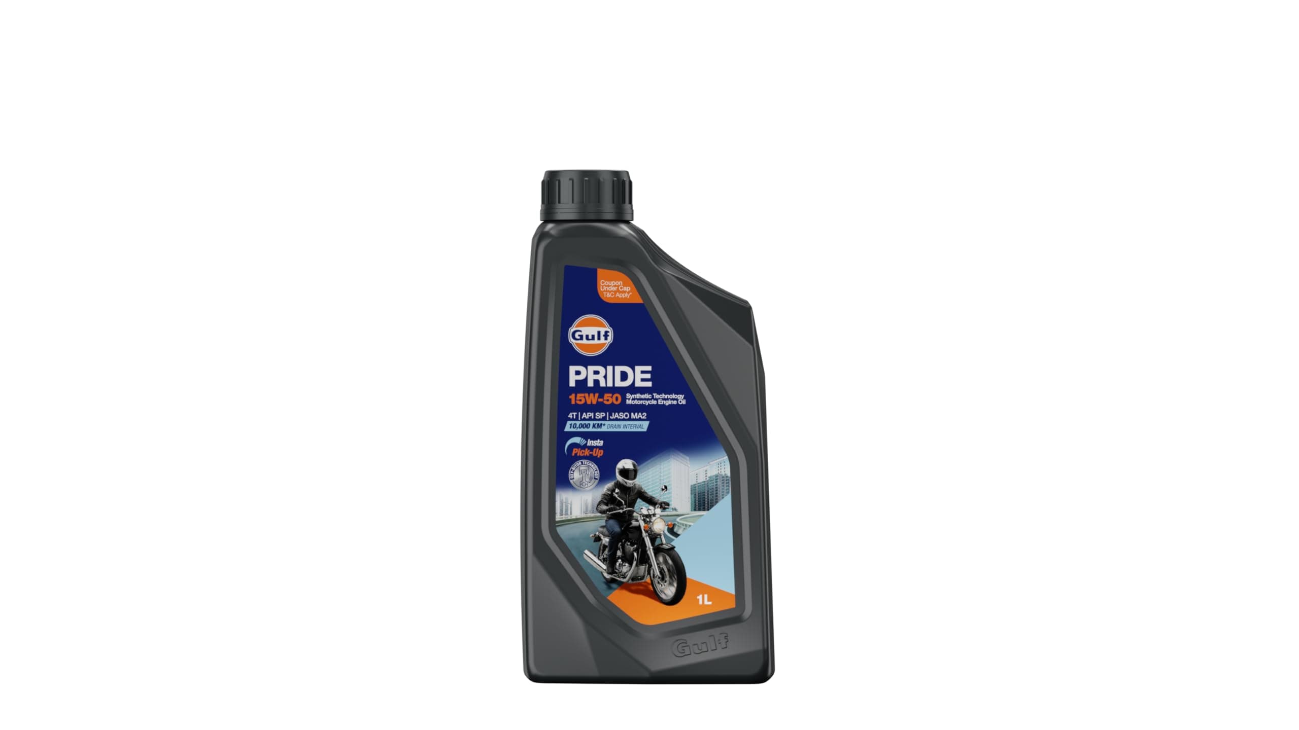 PRIDE 15W-50 4T API SP, JASO MA2 | 10 K Km Drain Interval | BS6 & earlier | 2 Wheeler Motorcycle Bike 4 Stroke Synthetic Technology Engine Oil [1 L]