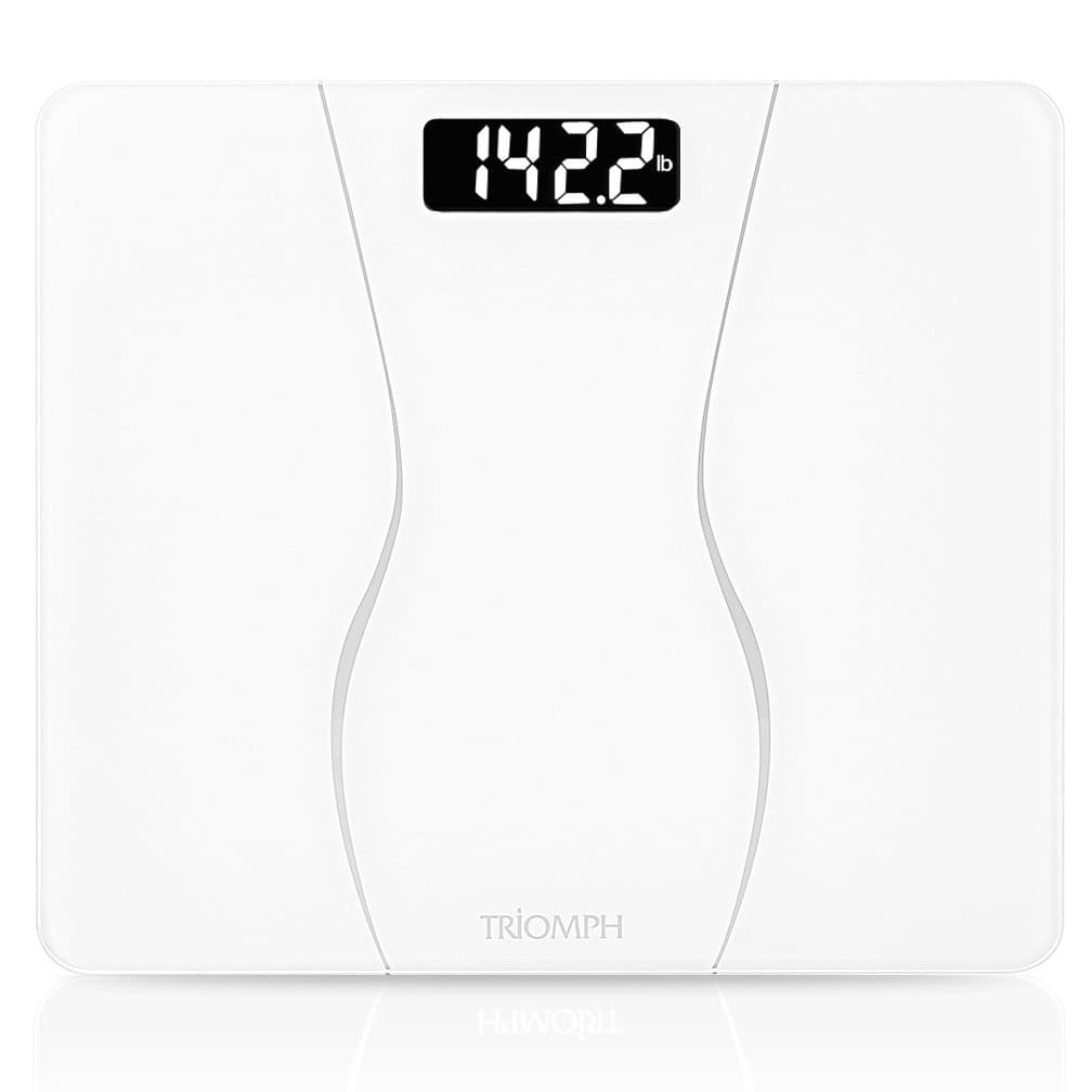 Smart Digital Body Weight Bathroom Scale with Backlit Shine Through Display, 400 lbs Capacity and Accurate Weight Measurements (White)