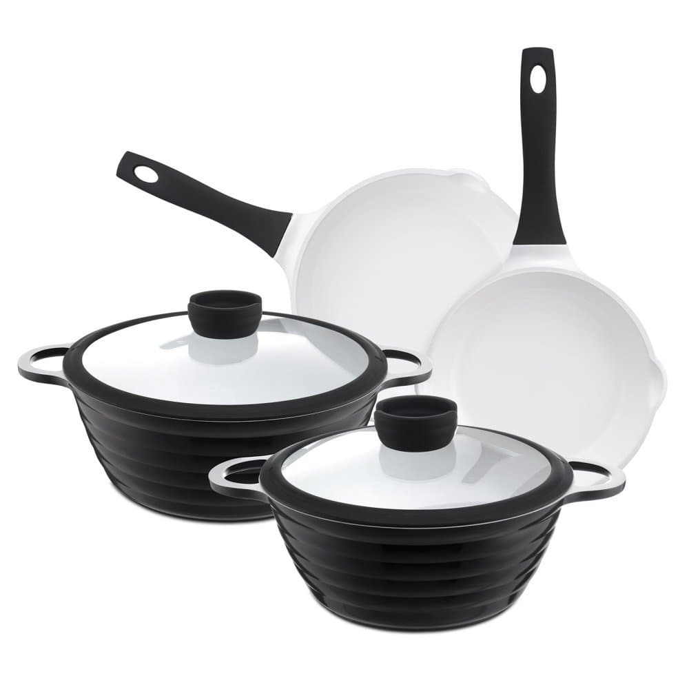 Ceracast 6-Piece Ceramic Non Stick Cookware Set, Black