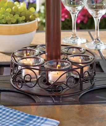 Scroll Patio Umbrella Candle Holder / Candleholder