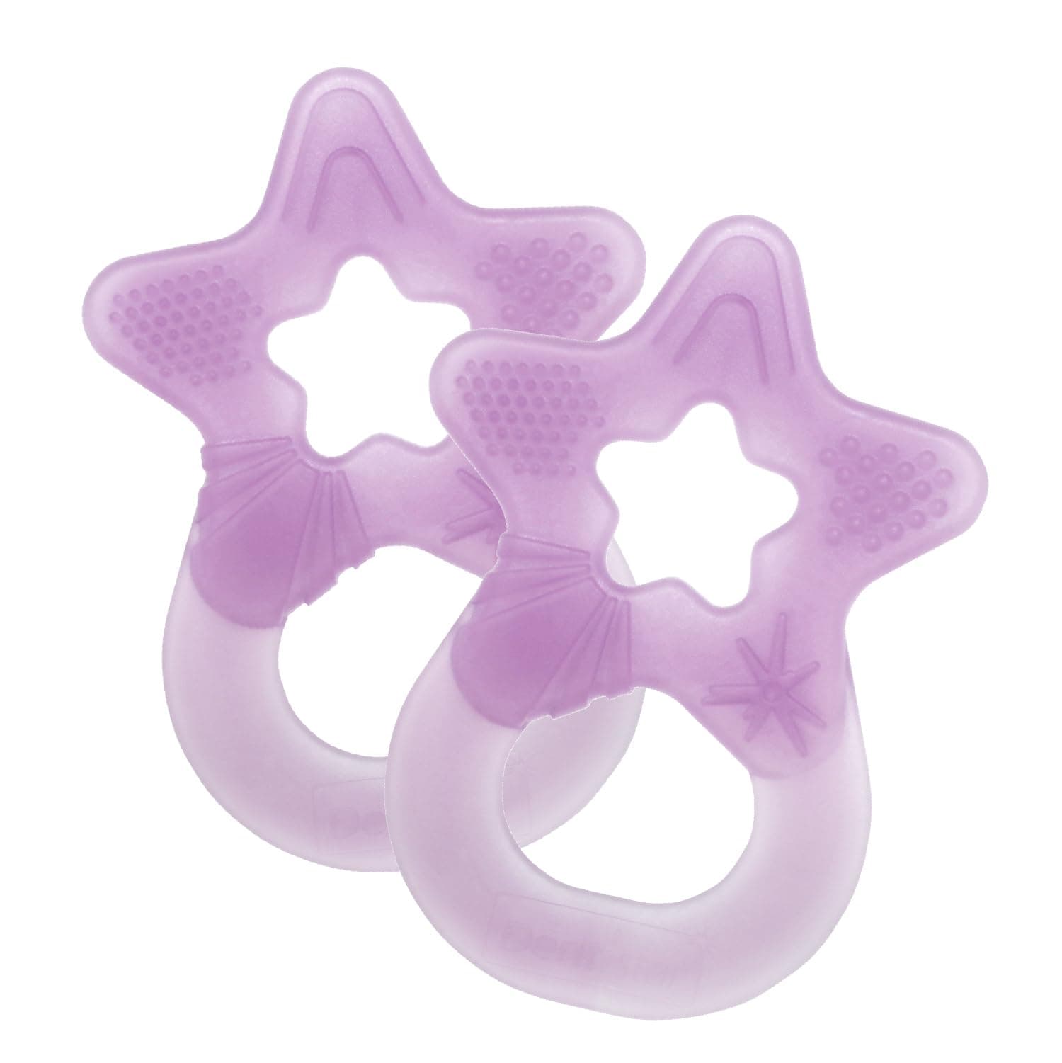 Star Teether Pack of 2, Teething Baby Toy for Infants Aged 3+ Months, Soft Silicone Baby Teething Ring for Tooth and Gum Pain Relief, Made in EU – Lilac