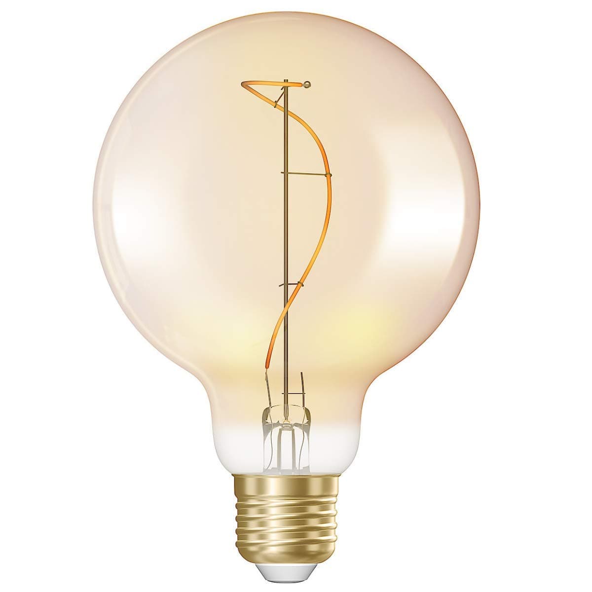 Clas Ohlson Decorative LED Light Bulb Amber- E27, 0.6w, 2200K, 30lm, Warm White Filament Retro Style Edison Lamp A++ (95 mm)