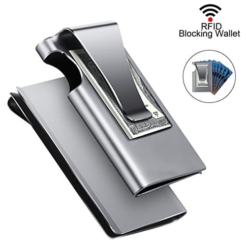 [Upgraded Version]Minimalist Aluminum Wallet, Slim Wallet & RFID Blocking Front Pocket Wallet, Minimalist Wallet for Men (Gray)