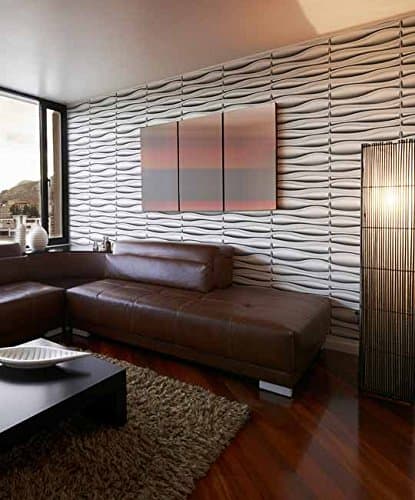 Easy Peel & Stick, Durable Plastic Textured Decorative 3D Wall Panel - LAVA Design. 12 Panels. 32 SF