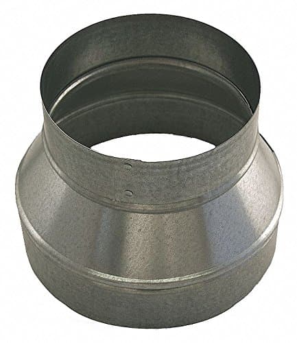 Galvanized Steel Reducer, 7" x 6" Duct Fitting Diameter, 6" Duct Fitting Length