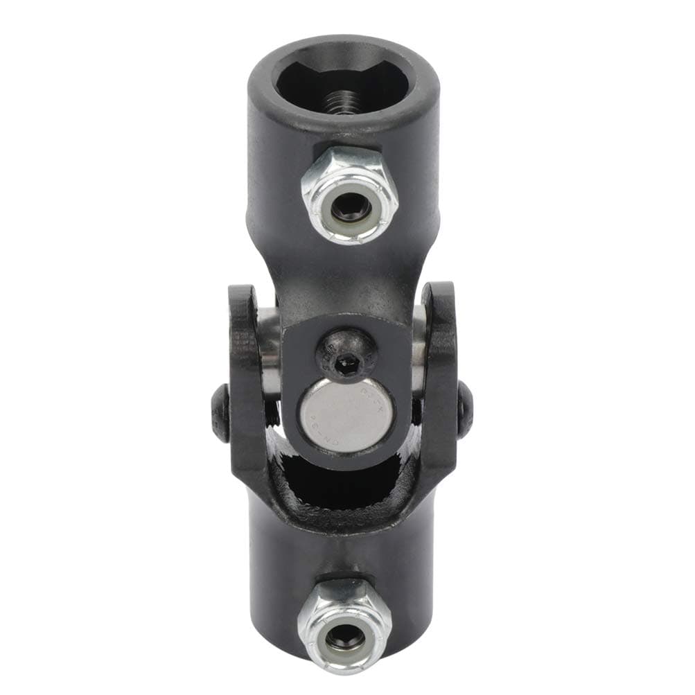 SCITOO 9/16-26 Spline x 3/4" Smooth Round Steering Shaft Universal U-Joint Black Single, 96mm Working Angle 35 Degree