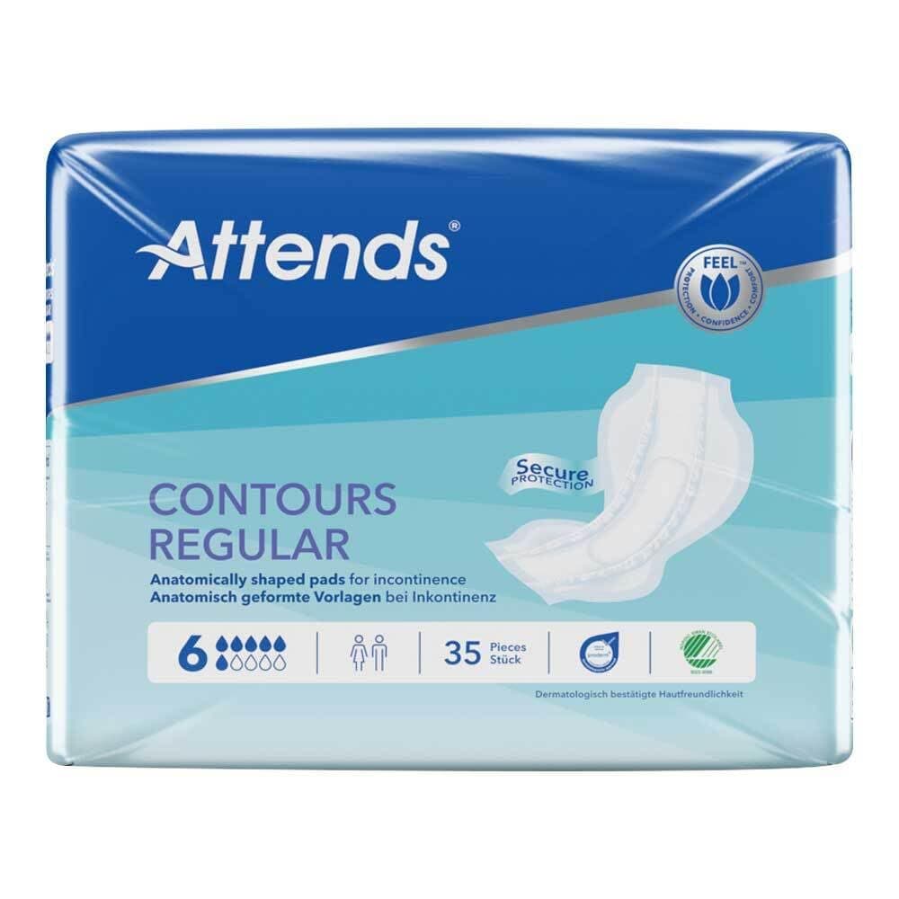 Contours Regular 6 - Large Shaped Incontinence Pads (Pack of 35)