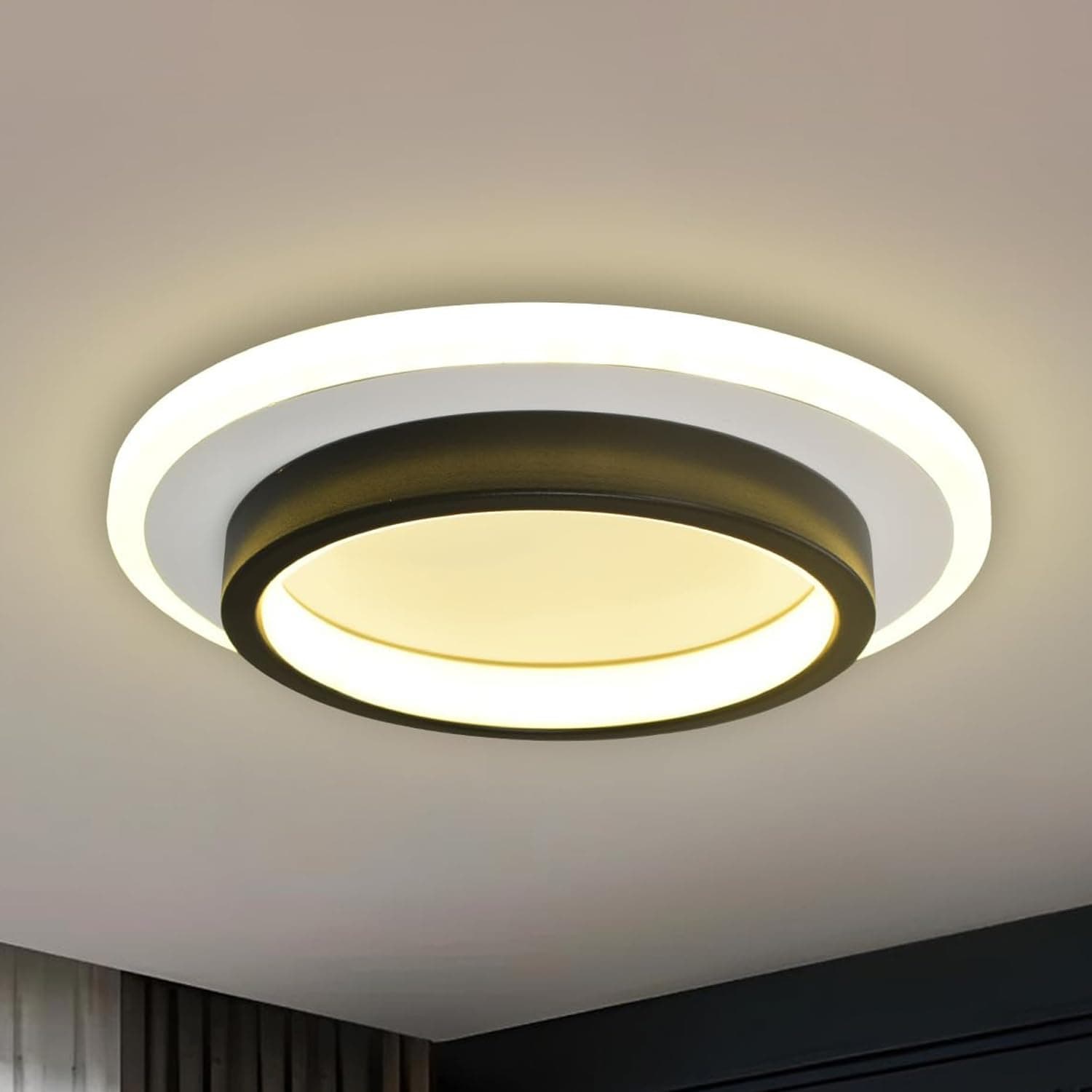38W Round Mabel LED Ceiling Light | Modern Decorative Lamp for Living Room, Bedroom, Office, Dining & Home | 3 Color Mode (Warm, Cold & Natural White) | Metal Body | 1-Year Warranty