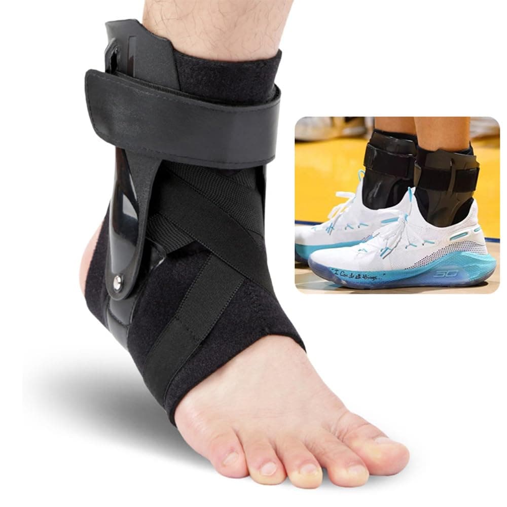 Ankle Support Brace for Men and Women, Adjustable Compression Ankle Brace with Straps for Ligament Damage,Ankle Stabilizer for Weak Ankle,Sports Injury Recovery,and Relief Sprained,1 Piece(L)