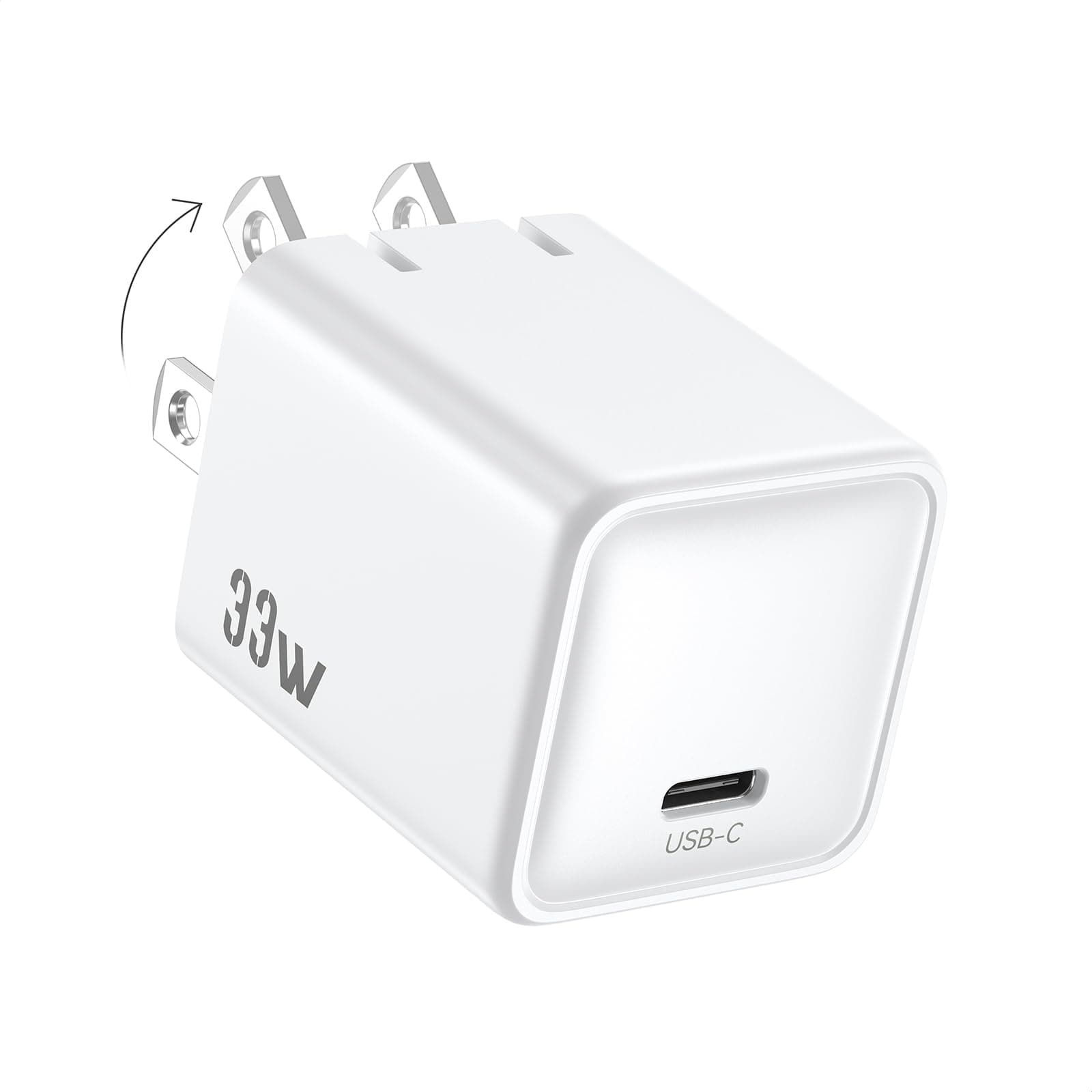 Fast Charging for iPhone 16/15 Charger,PD 3.0 PPS 33W GaN USBC Charger Block Foldable Plug Compact Type-C Wall Charge Adapter for Apple iPhone 16 Pro Max Series,Galaxy S25/Pixel 9/iPad Pro (White)
