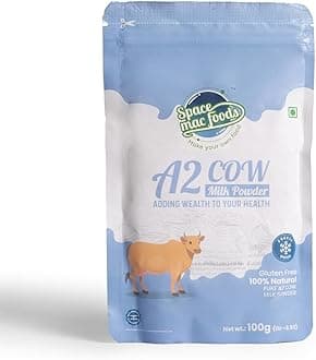 Freeze Dried A2 cow milk Powder, Pasture Grazed, Whole A-Grade Non GMO Shelf Stable Milk Powder, 100gm