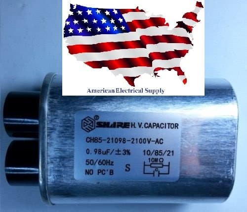 New Microwave Oven H.V. High Voltage Capacitor Model: CH85-21098 2100VAC 0,98uF