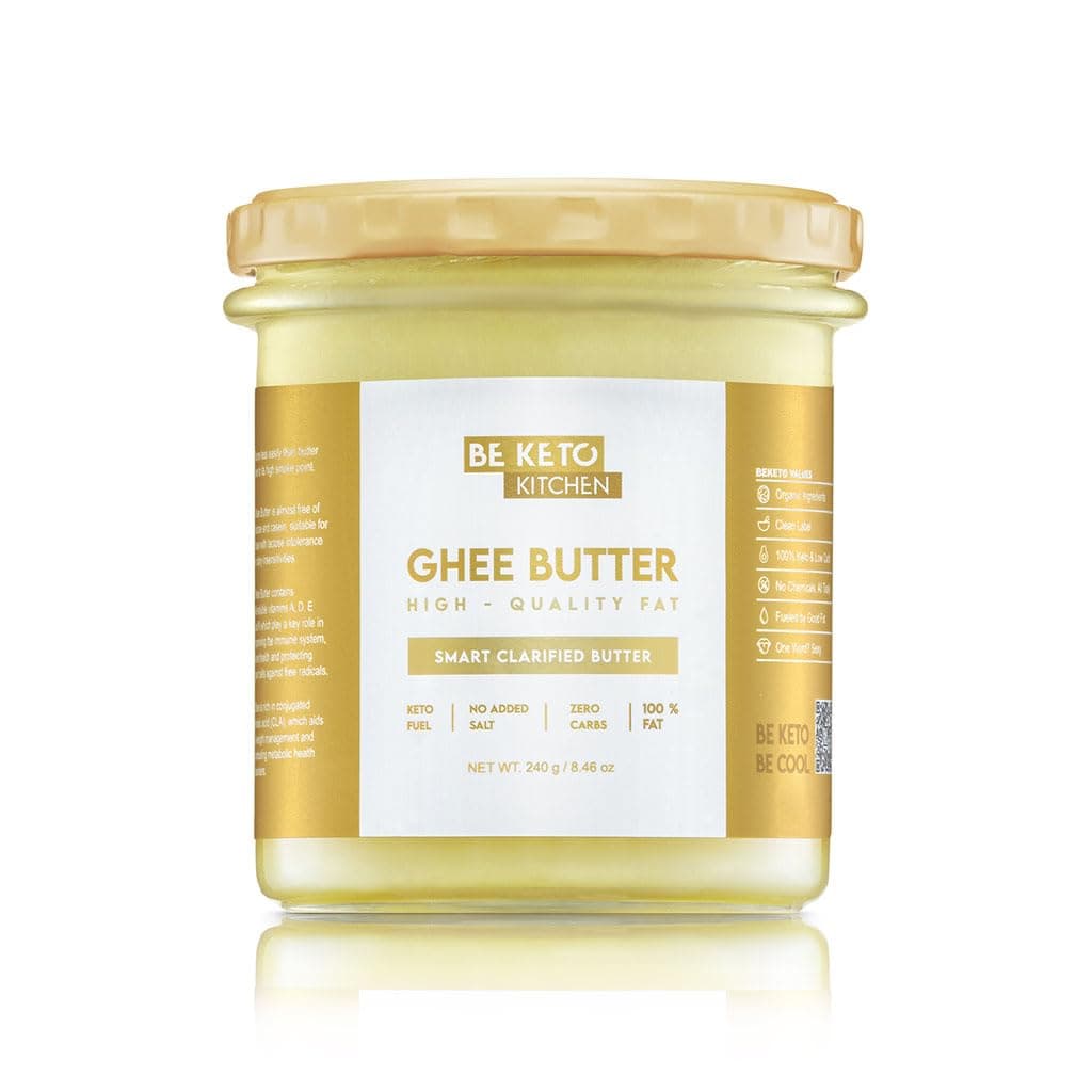 Ghee Clarified Butter 240g - High Smoke Point - Lactose Free, Keto Friendly, Paleo - For Cooking, Frying and Bulletproof Coffee