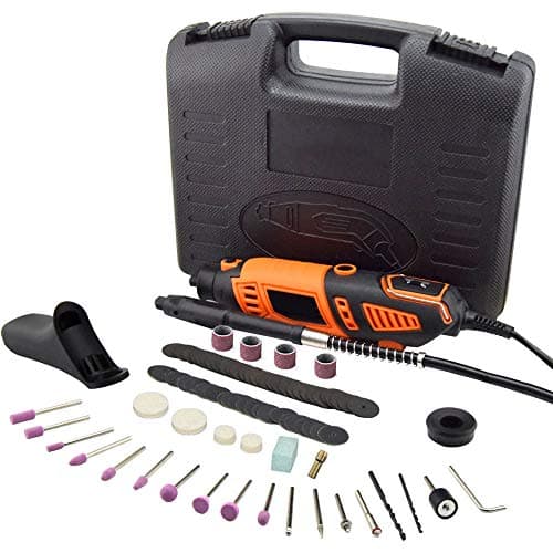 Rotary Tool Kit Variable Speed with Flex Shaft - Electric Rotary Drill/Sander/Grinder/Cutting/Polishing Tool, with 101pcs Multi-functional Accessories&2 Attachments&1 Carrying Case,for House and Craft