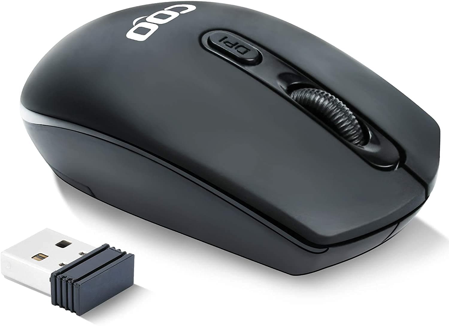 Wireless Mouse 2.4G Computer Mouse with USB Receiver- 3 Adjustable DPI Level Ergonomic Shape Portable Mobile Optical Cordless Computer Mice for Laptop PC Notebook(Black)