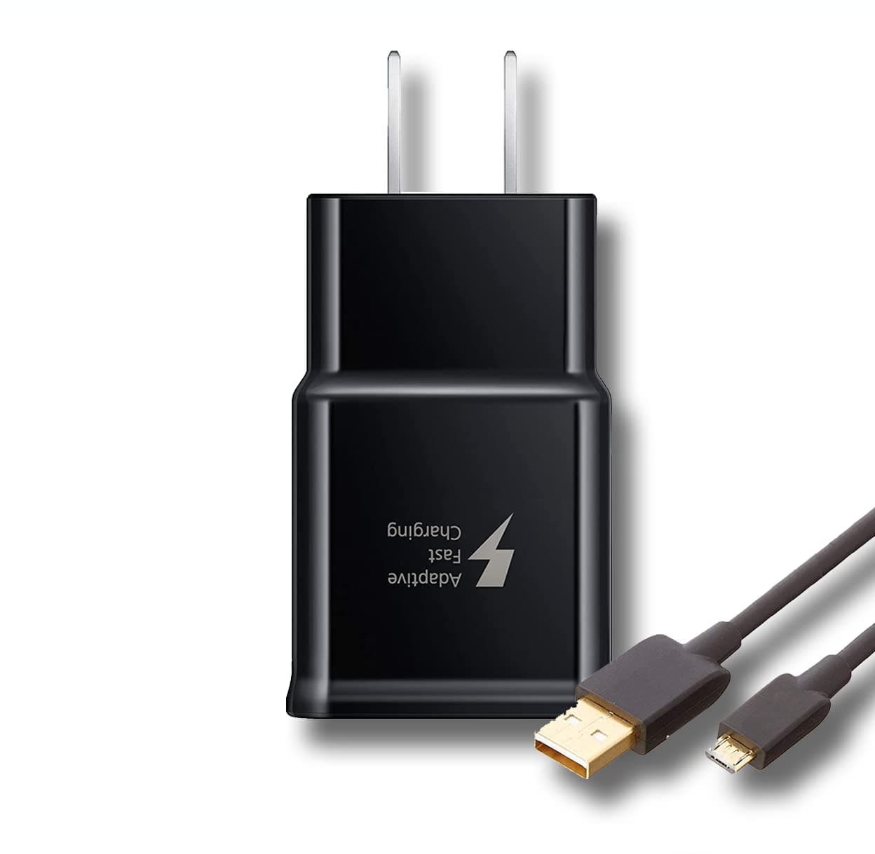 Adaptive Fast Wall Adapter Micro USB Charger for LG Bello II Bundled with UrbanX Micro USB Cable Cord 10ft Super Fast Charging Kit - 2 Items - Black