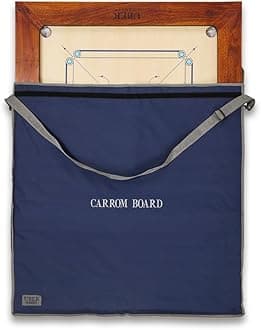 Uber Games – Tournament Carrom Board Set & Bag -Limited Edition – 37 x 37 inch Official Size Tournament quality board set - Hardwood edges for fantastic rebound - For competitive players