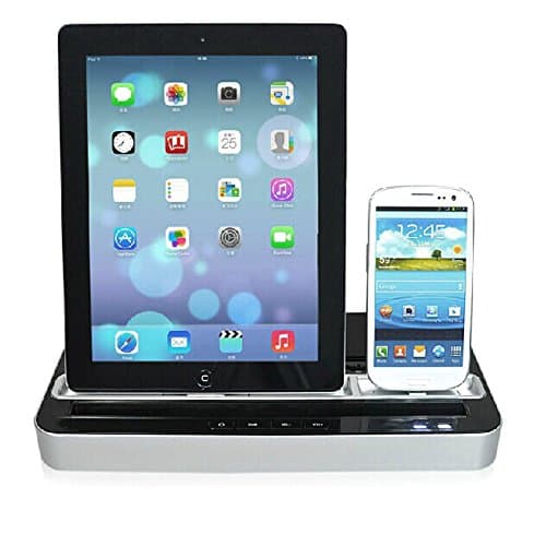 Anpower Multi-function Stand Mount Cradle Dual Charger Docking Station Music Speaker for Iphone 6 5 5s 5c 4s Ipad Air 5 Mini 4 3 2