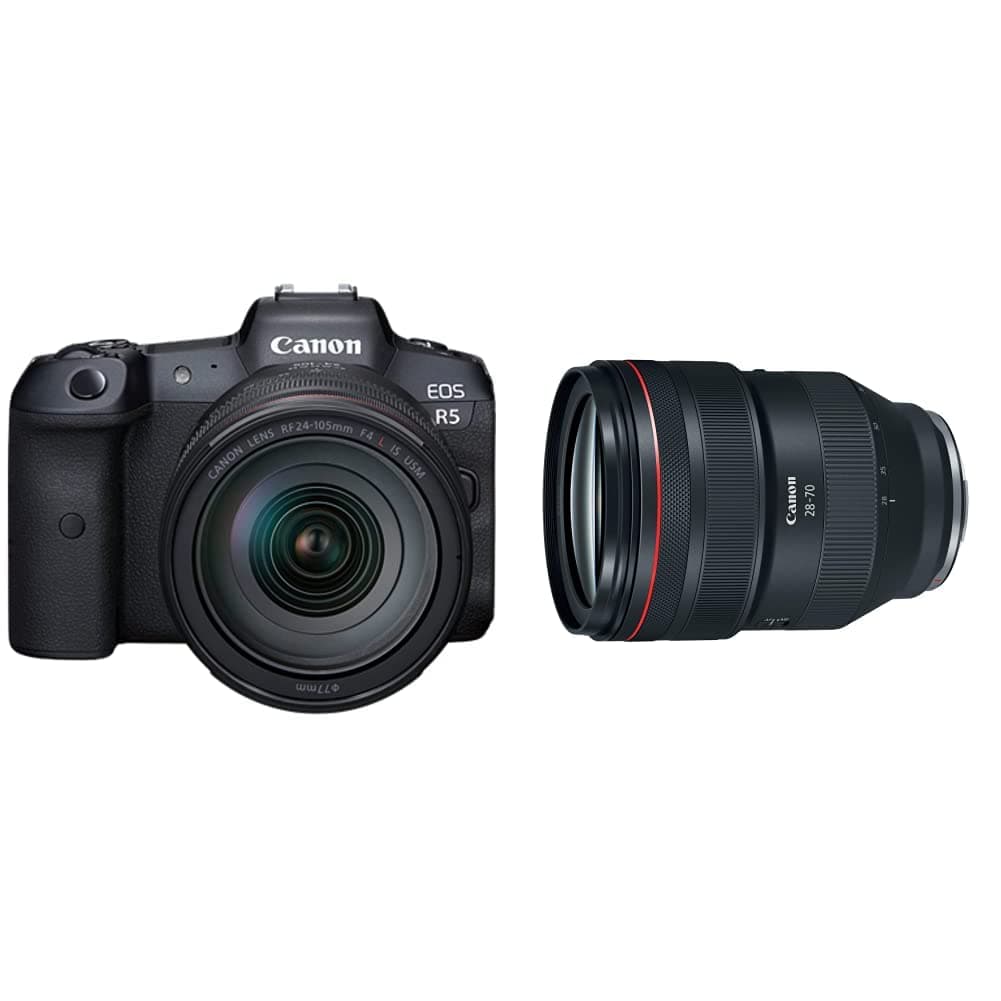 Canon EOS R5 Full-Frame Mirrorless Camera w/ RF24-105mm F4 L is USM Lens Kit - 8K Video, 45 Megapixel Full-Frame CMOS Sensor, DIGIC X Image Processor, Up to 12 fps Mechanical Shutter (Body + Lens)