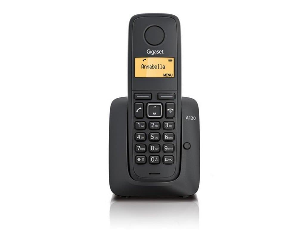 Gigaset A120 SINGLE - Basic Cordless Home Phone with Energy-Saving ECO DECT Technology - Black