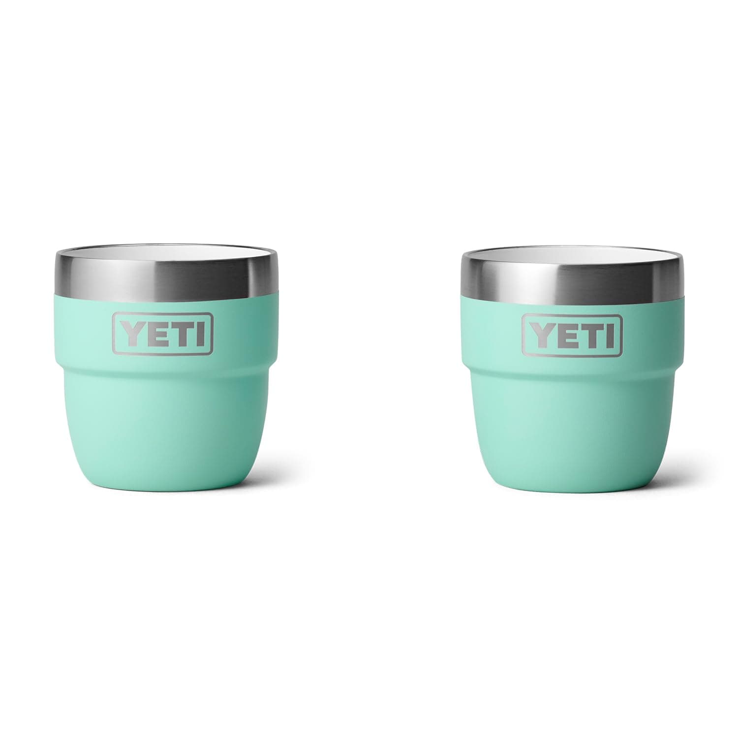 Rambler 4 oz Stackable Cup, Stainless Steel, Vacuum Insulated Espresso/Coffee Cup, 2 Pack, Seafoam