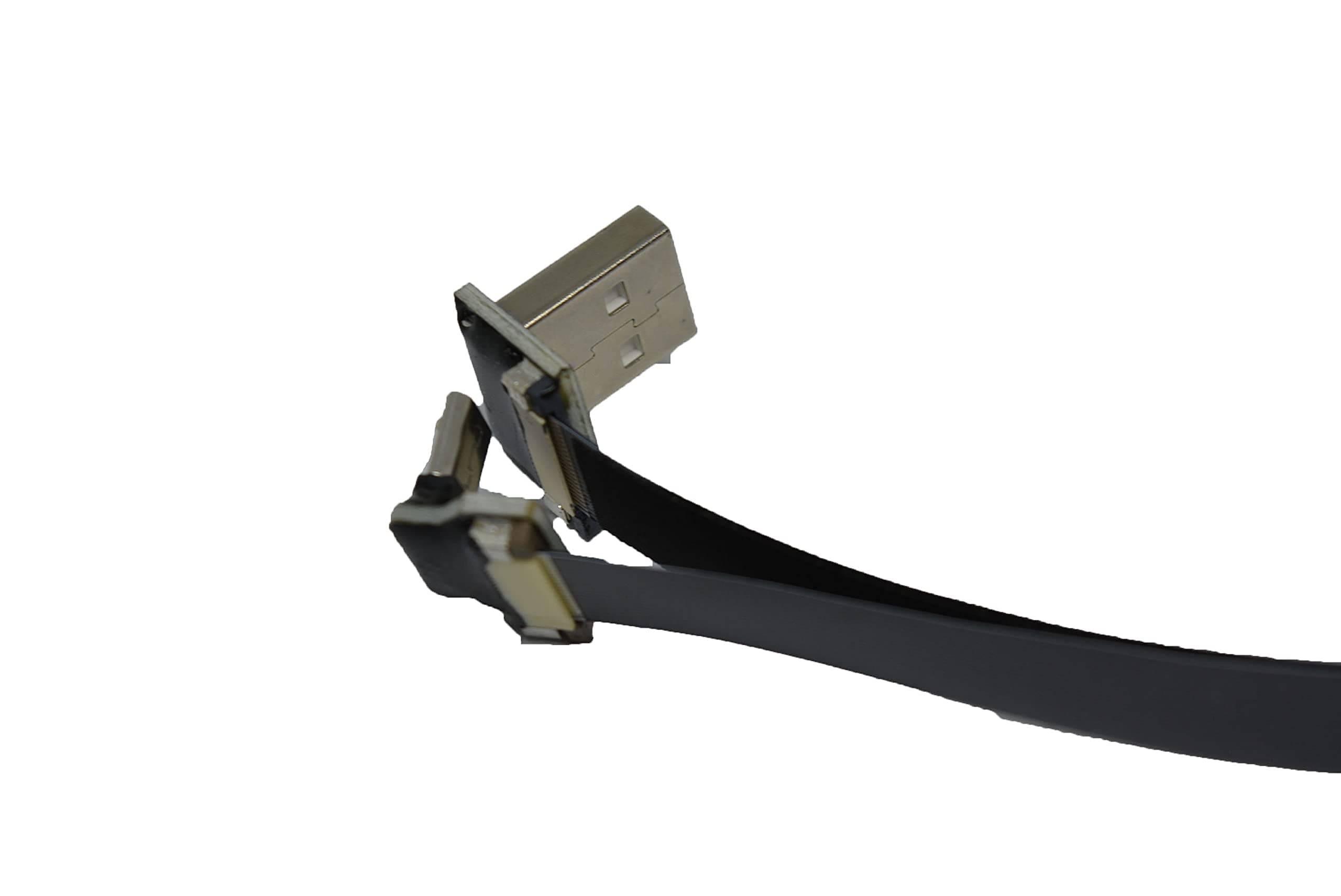 Long Flat Slim Thin Ribbon Micro USB Male 90 Degree Angled to Standard USB A Male 90 Degree Angled for sync and Charging Black (80CM Micro USB 1 to Standard USB A Down)