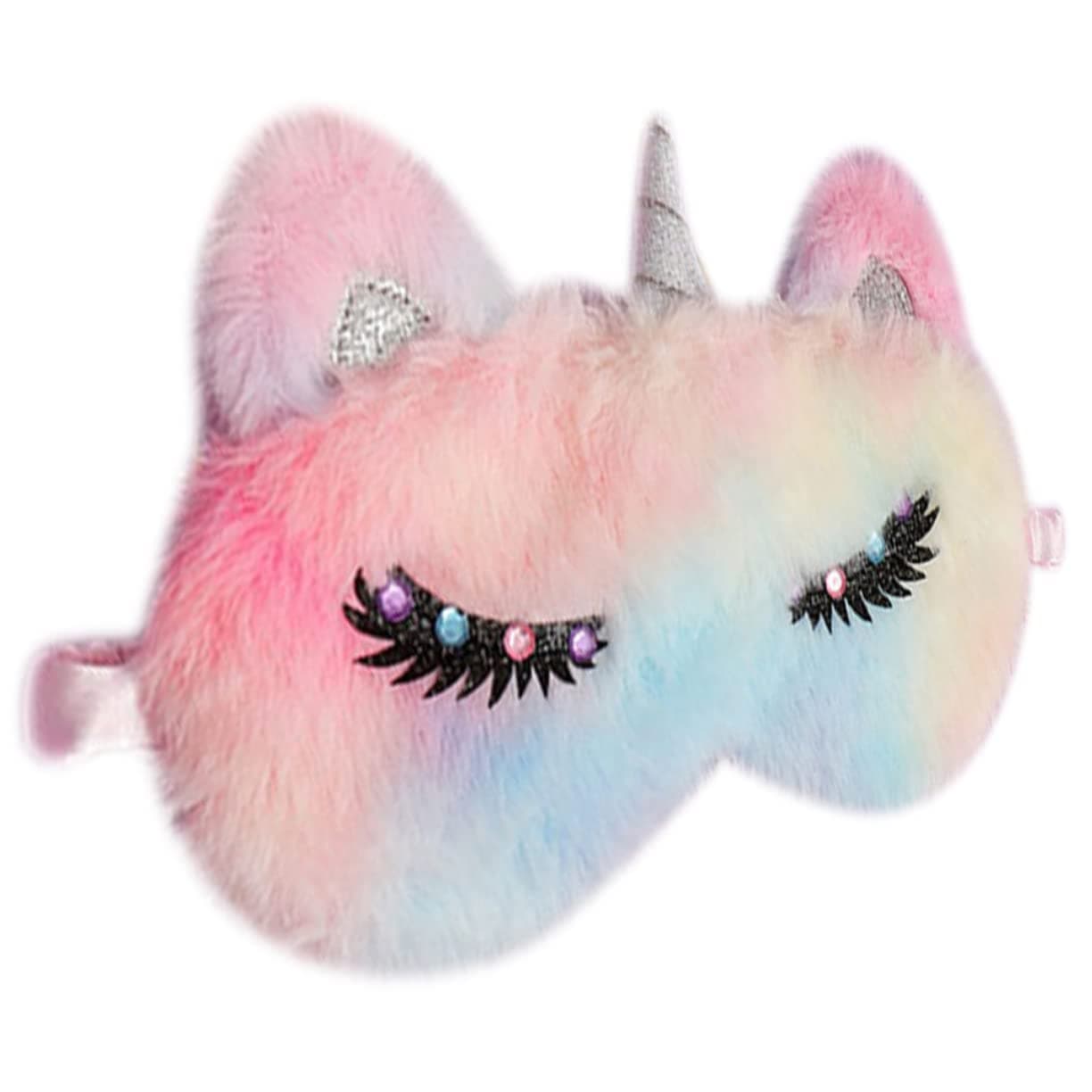 Didiseaon Confier Blindfold Plush Eye Unicorn Eye Patch Cartoon Sleep Eye Covers Sleeping Eye Sleeping Rainbow Sleep Eye Household Products Child to Sleep Plush Fabrics Home Accessories