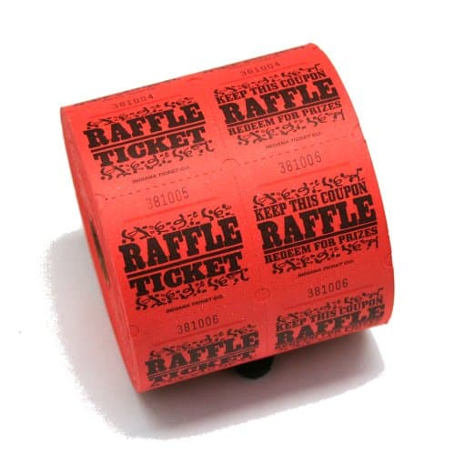 Red Raffle Tickets : roll of 1000