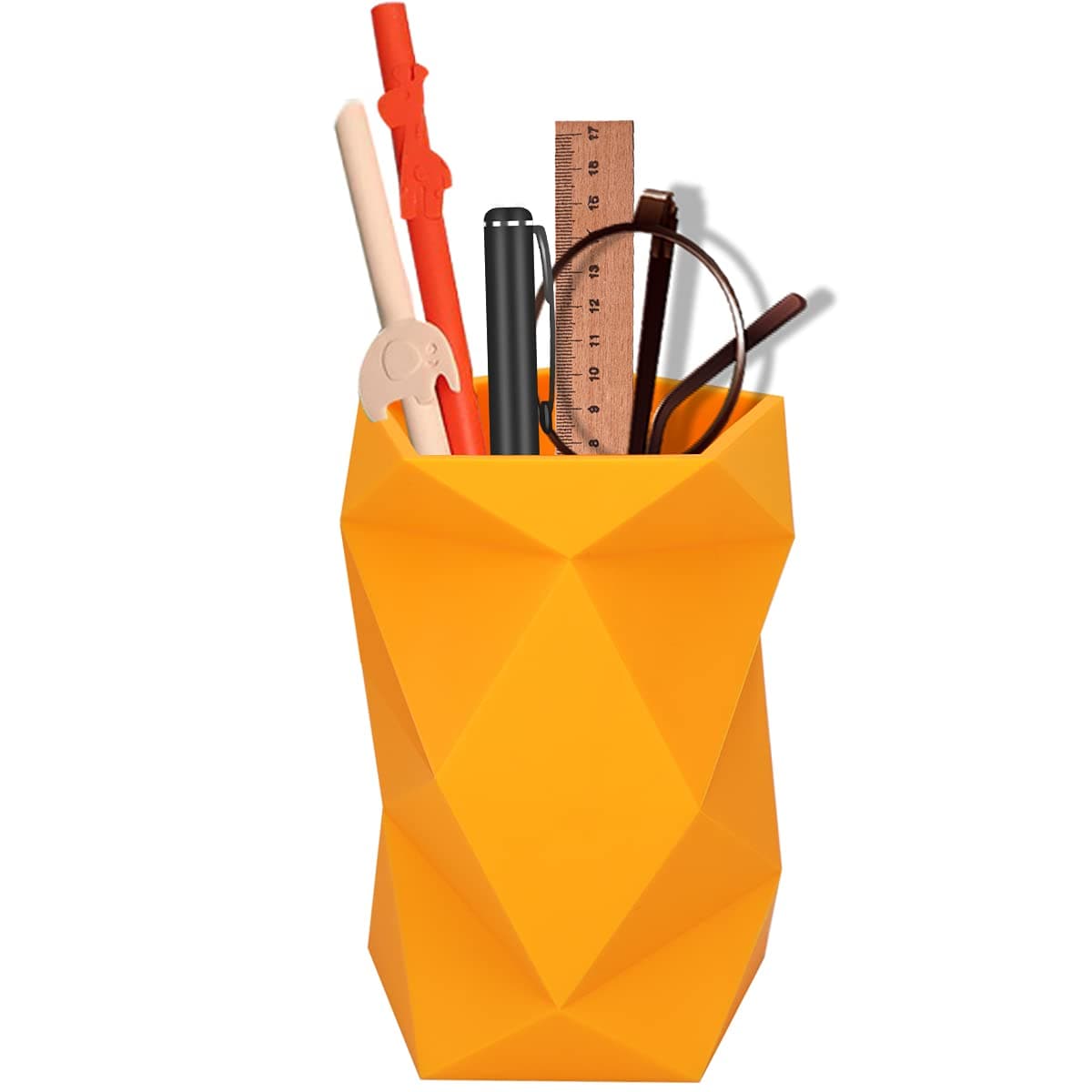 Creative Design Silicone Pen and Pencil Container (Orange)